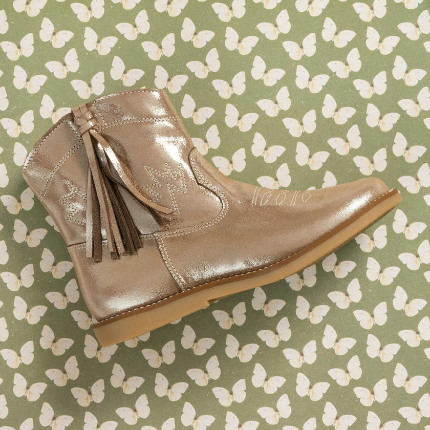 Hannah Suede Boot | Metallic Blush