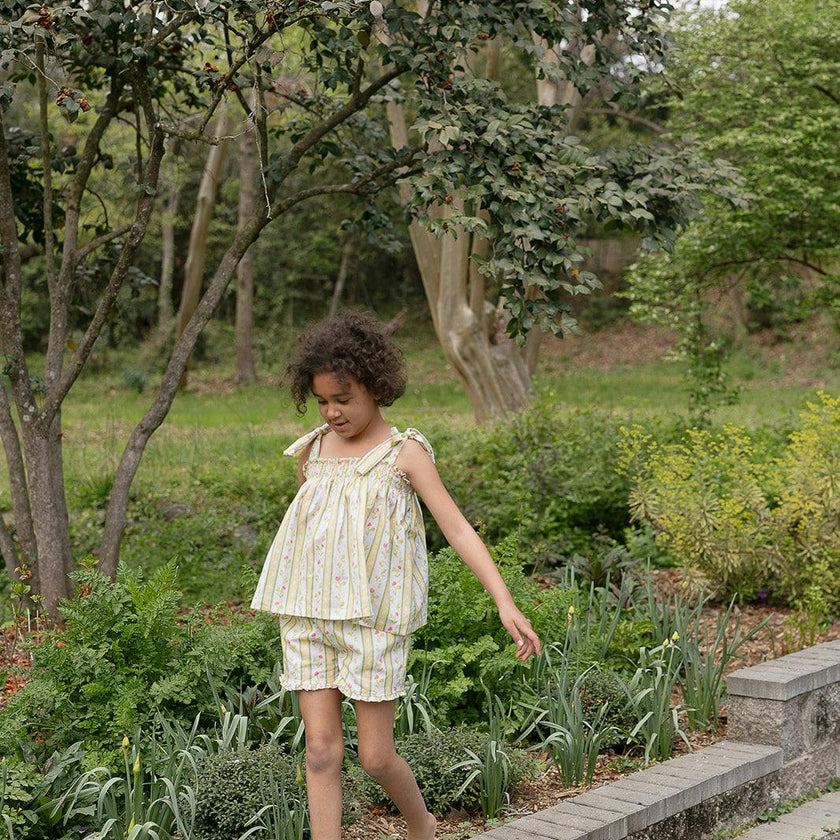 Teatime Set in Vivian Stripe in Daffodil