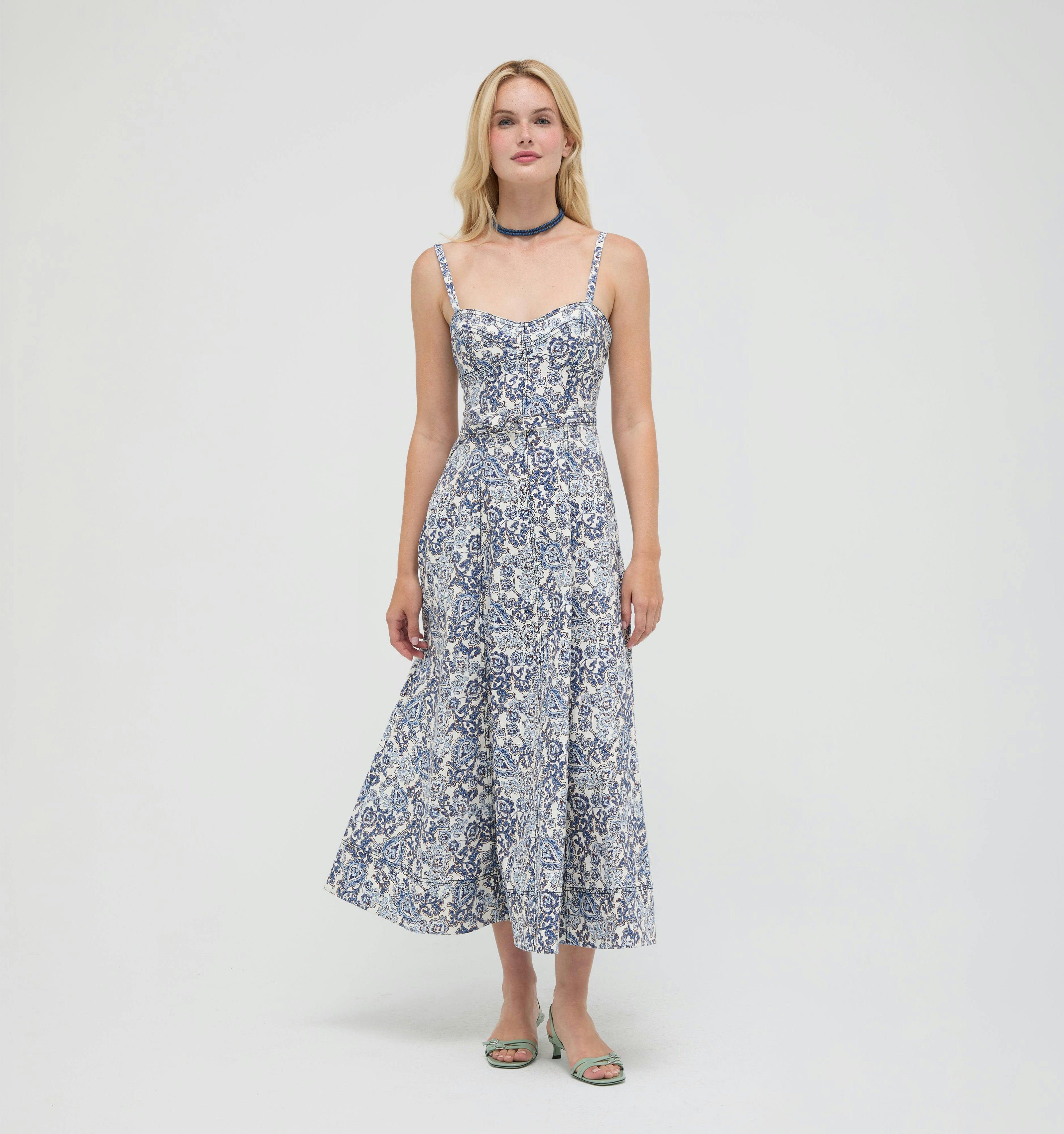 The Fiona Dress -  Chedworth Paisley Blue