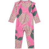Ruffle Shoulder Baby Romper, Pink