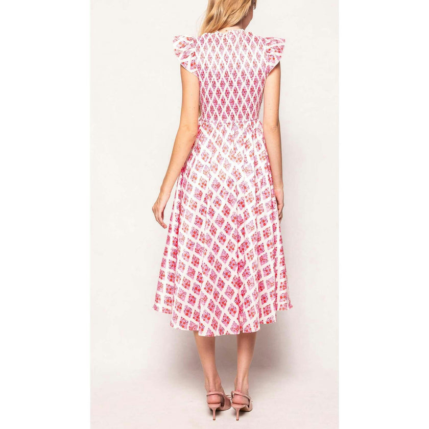 Kylie Dress in Rouge Lattice Floral