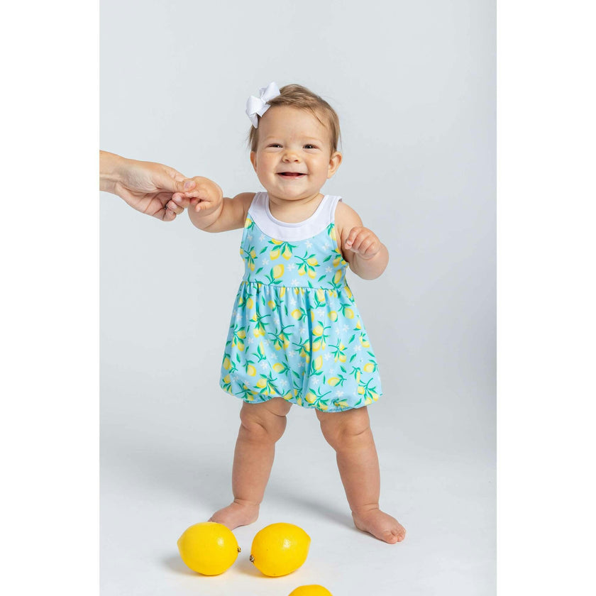 Lemon Print Bubble Bottom Swimsuit