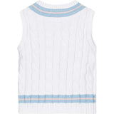 Organic V-Neck Cricket Sweater Vest, White