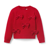 The Holiday Bow Sweater, red