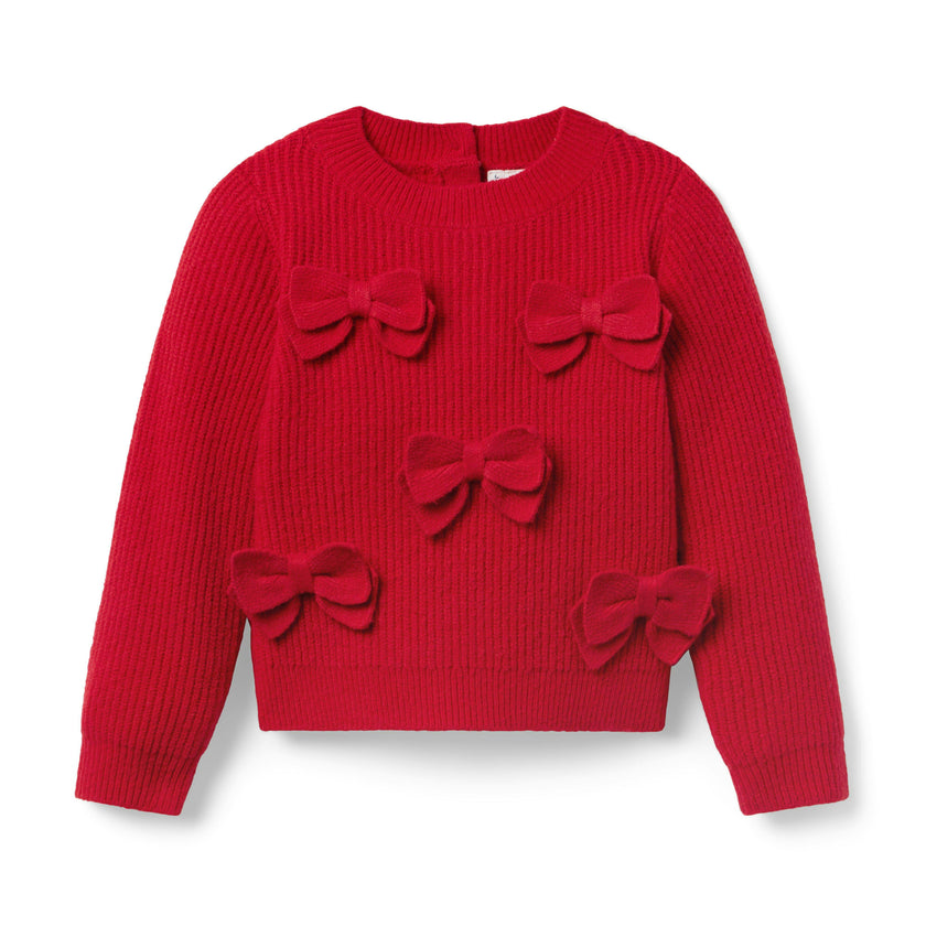 The Holiday Bow Sweater, red