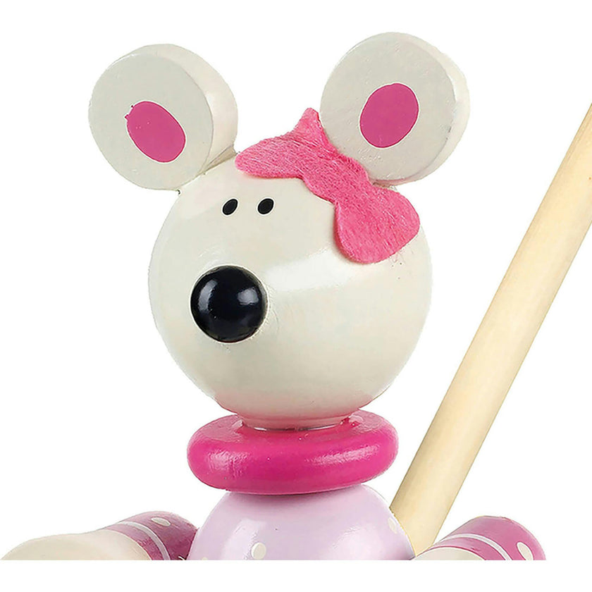 Orange Tree Toys: Push Along: Pink - Wooden Toy