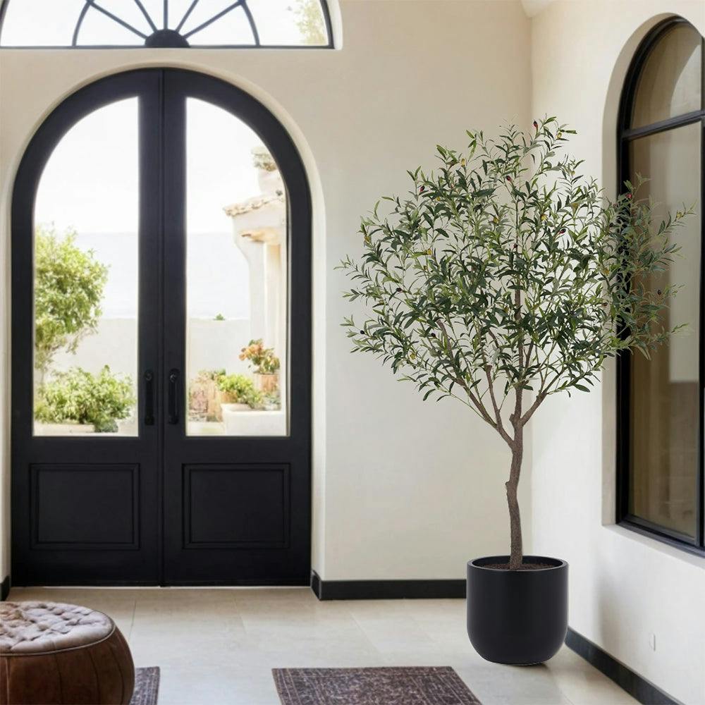 6.5' Faux Potted Olive Tree