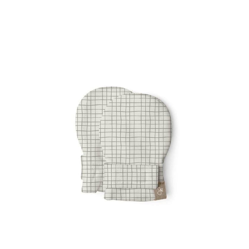STAY ON 3-PACK MITTS | INDIGO + GRIDLOCK + DESERT MIST — Bamboo Organic Cotton Blend, 0–6M