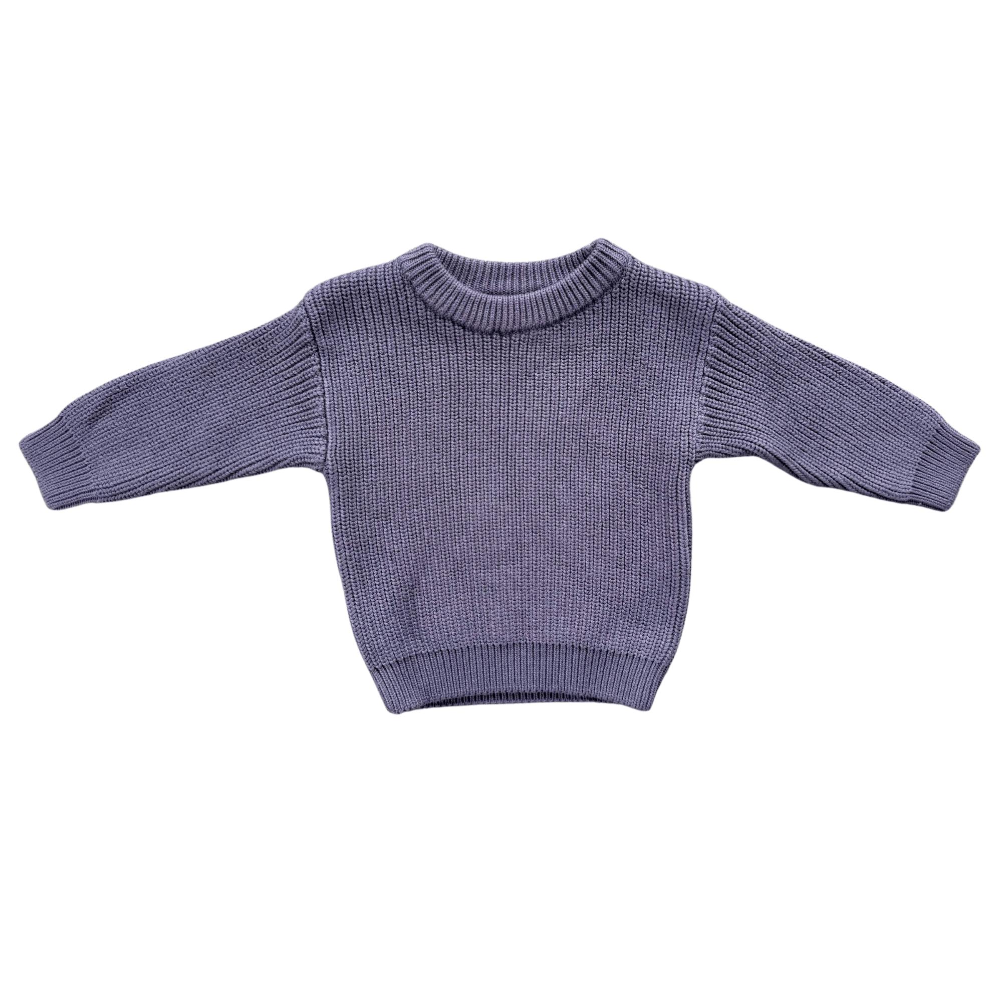 Girls Knit Sweater in Plum