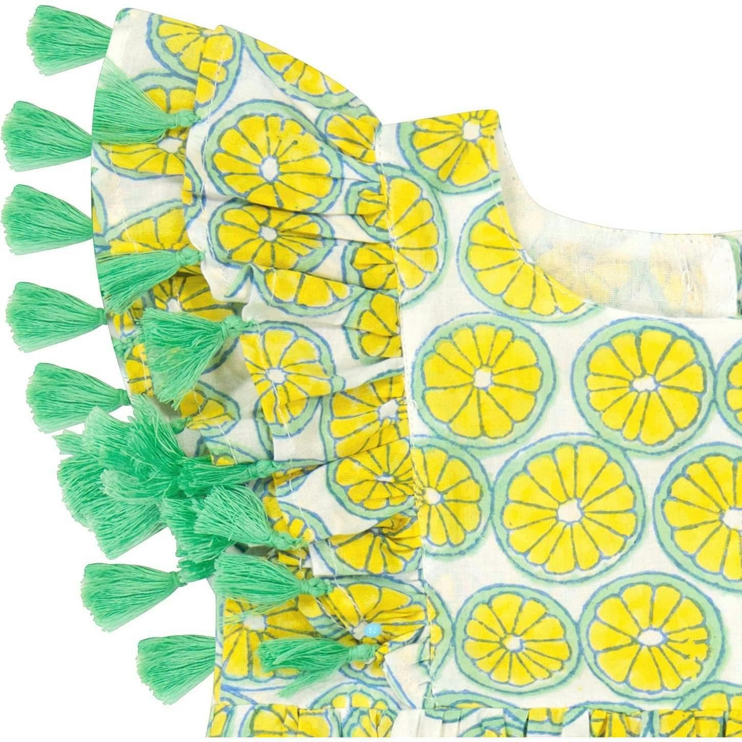 Anna Flutter Sleeve Citrus Romper, Prints