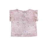 Mauve Cream Sequin Shorts Set