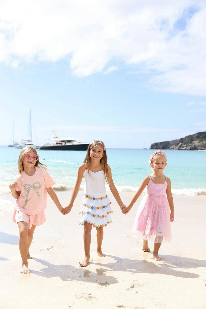 Pink Crystal Bow Short Set