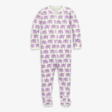 Baby organic animal friends zip footie