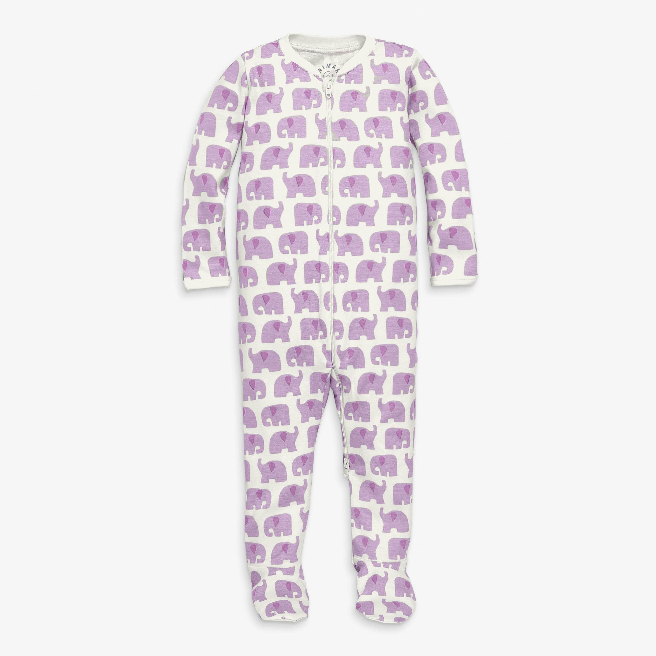 Baby organic animal friends zip footie