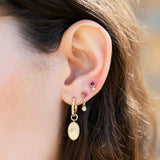Green Tourmaline Byrdie Heart Diamond Stud Earring