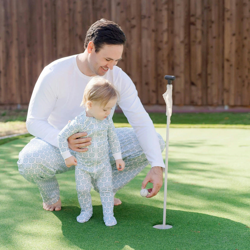 Parker Boys' Zipper Pajama - Golf Crest Blue