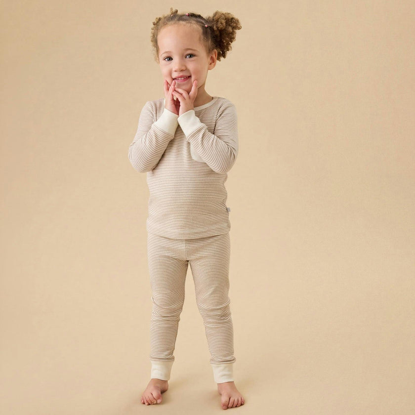 Oatmeal Stripe Pajama Set