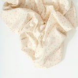 Crib Sheet in GOTS Certified Organic Brushed Cotton in Ivory with Dusty Rose Stars