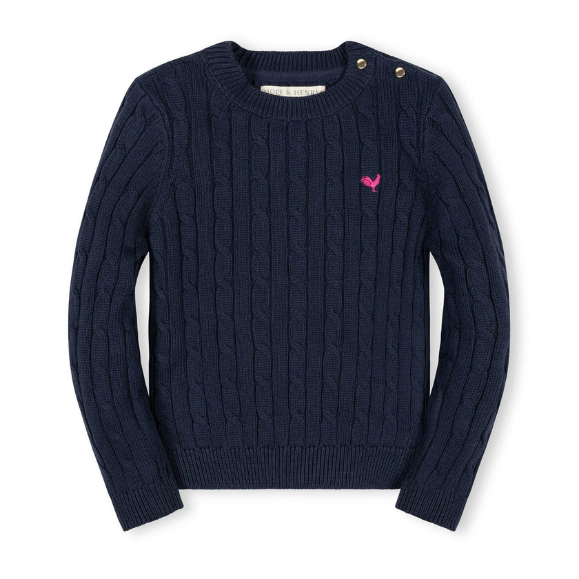 Organic Crew Neck Cable Sweater