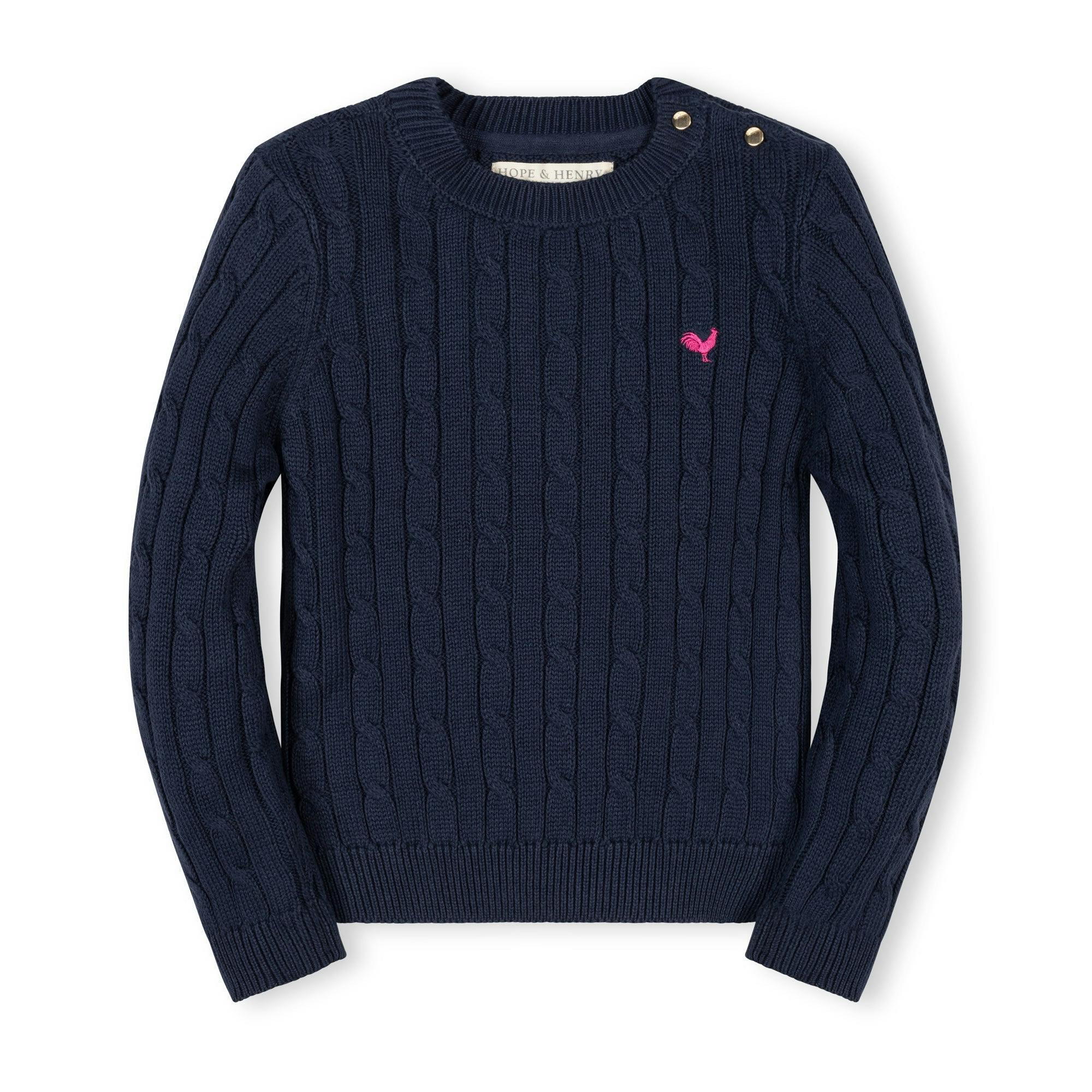 Organic Crew Neck Cable Sweater
