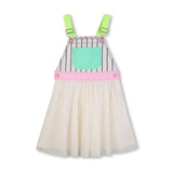 Blue & Cream Pinafore Kids’ Dress