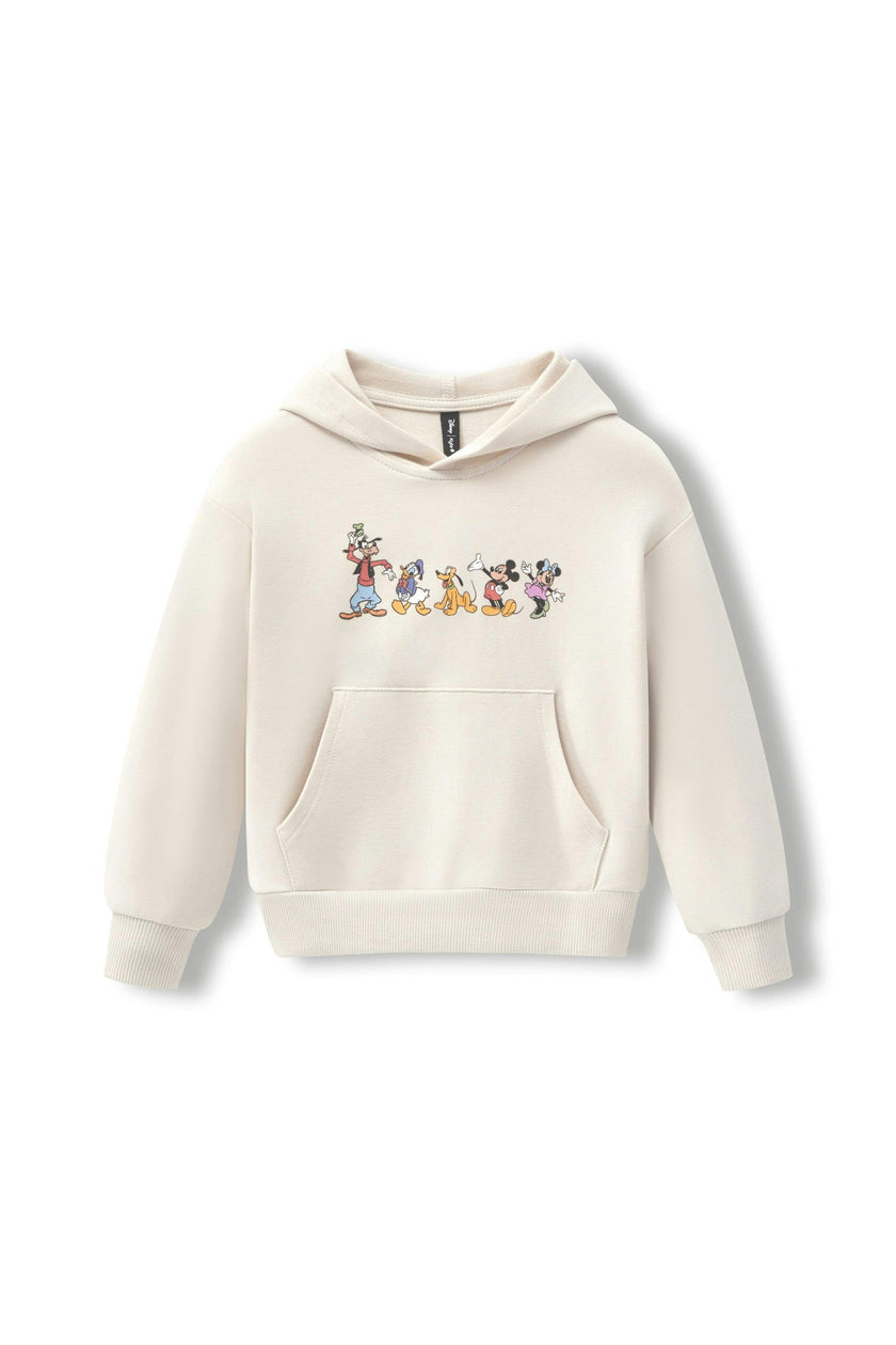 Hoodie in Mickey and Friends on Ecru