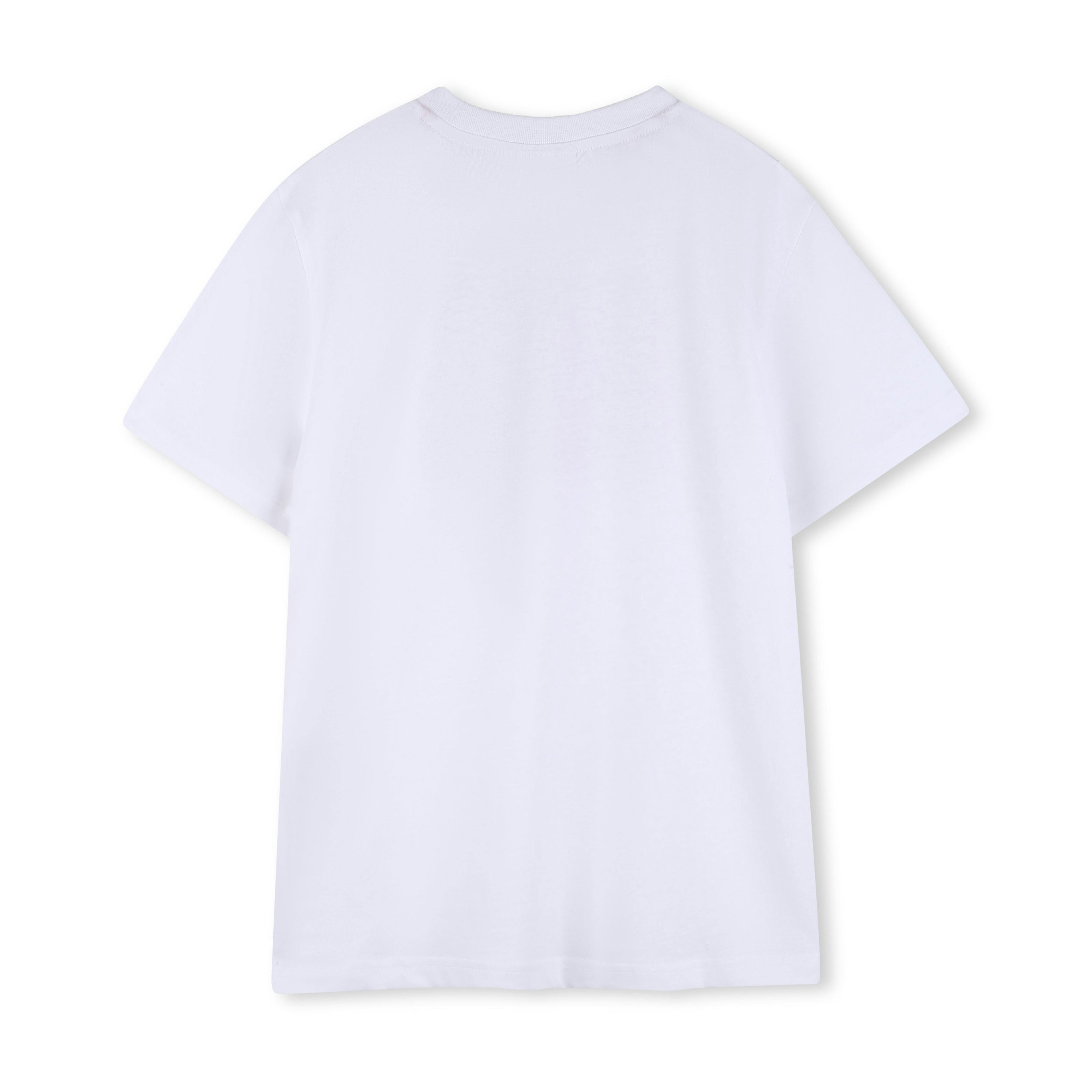 White Regular-fit T-shirt in Cotton with Red Logo