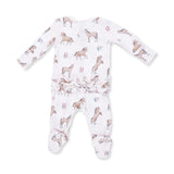I Love Horses - 2 Way Ruffle Back Zipper Footie