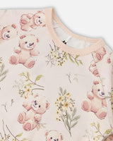 Organic Cotton Two-Piece Pajamas Set Pale Pink Print