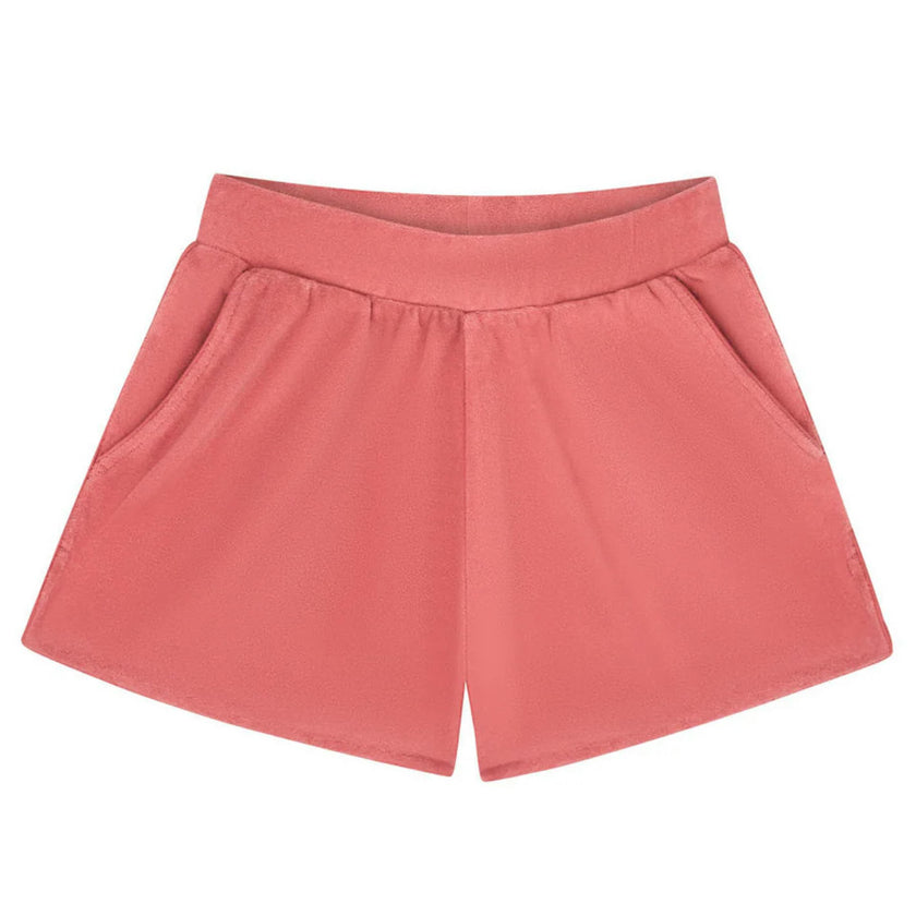 women's sailor red french terry shorts