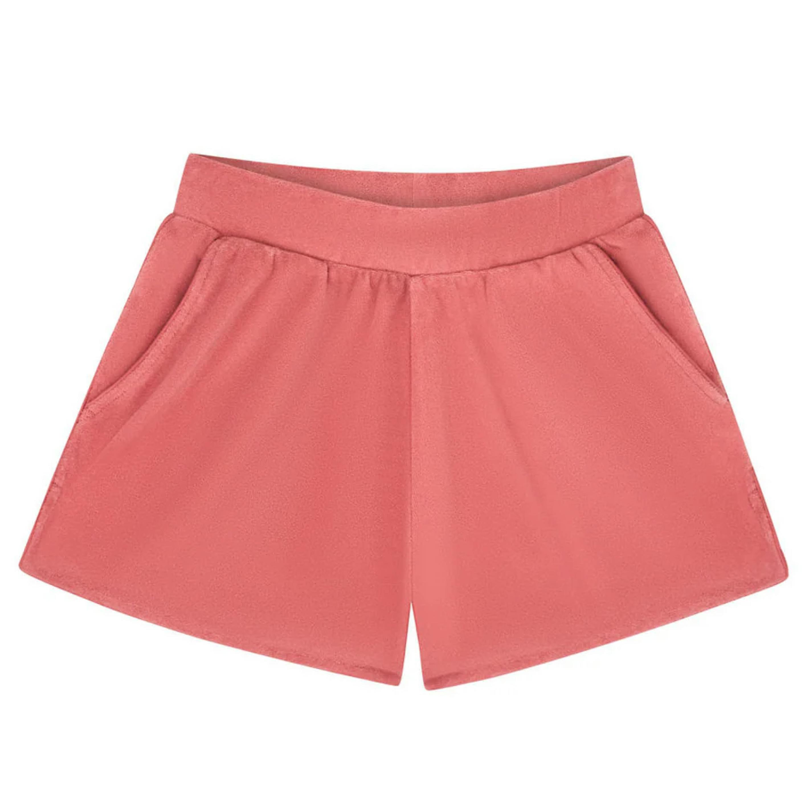 women's sailor red french terry shorts