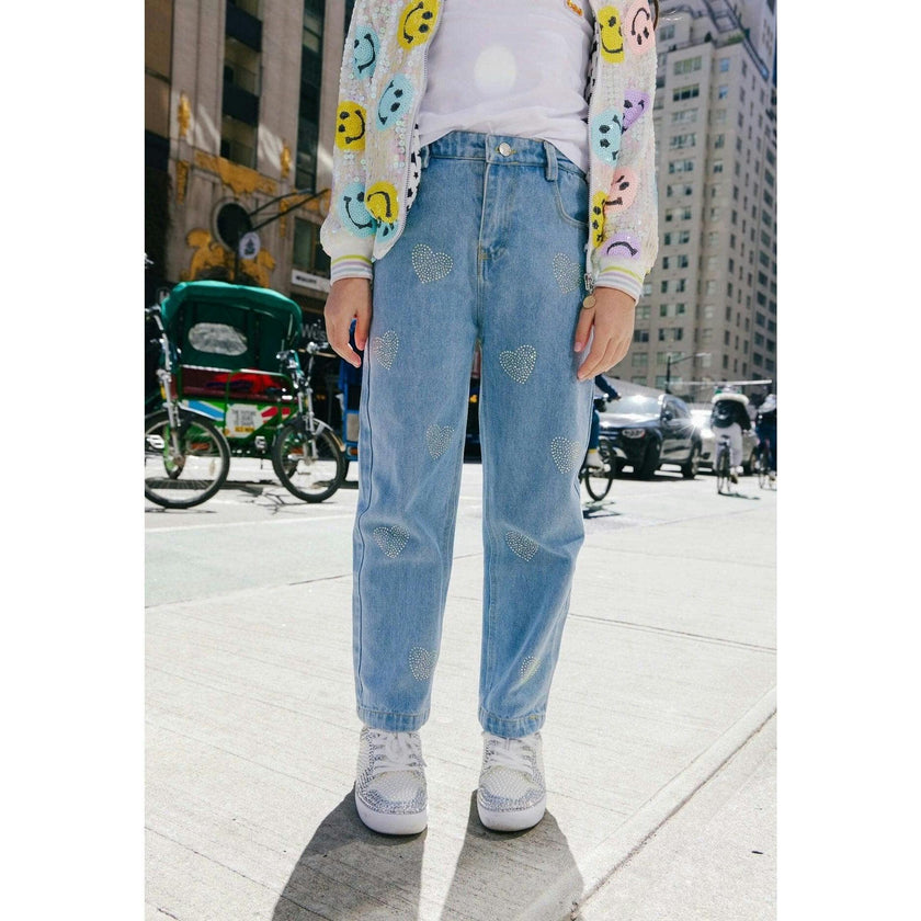 Crystal Heart Jeans