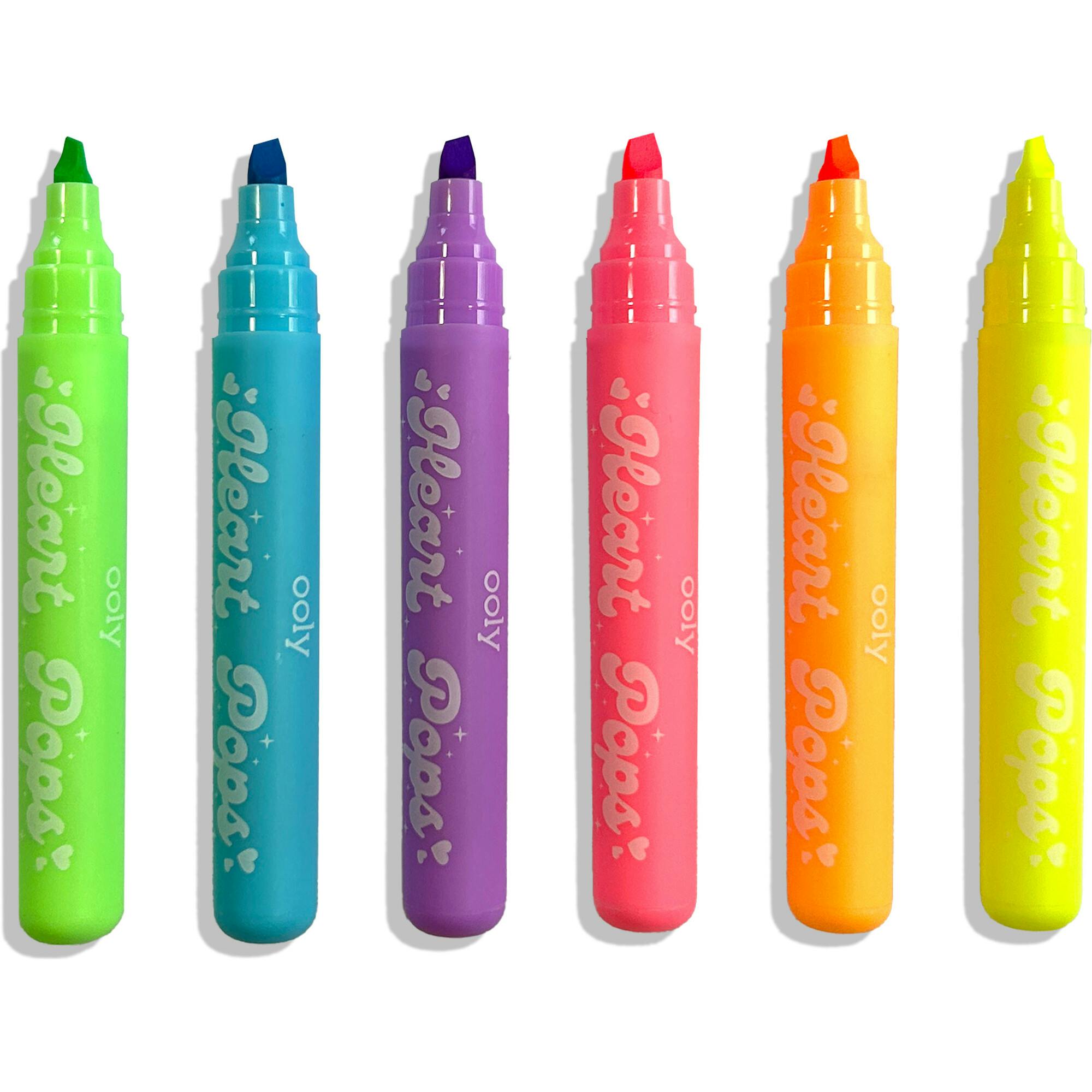 Heart Pops Neon Highlighters - Set of 6