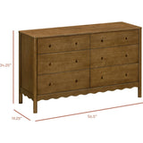 Swell 6-Drawer Assembled Dresser in Natural Walnut