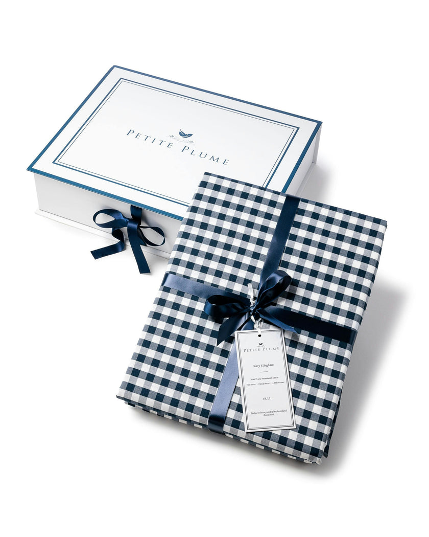 Luxe Premium Cotton Navy Gingham Crib Sheet