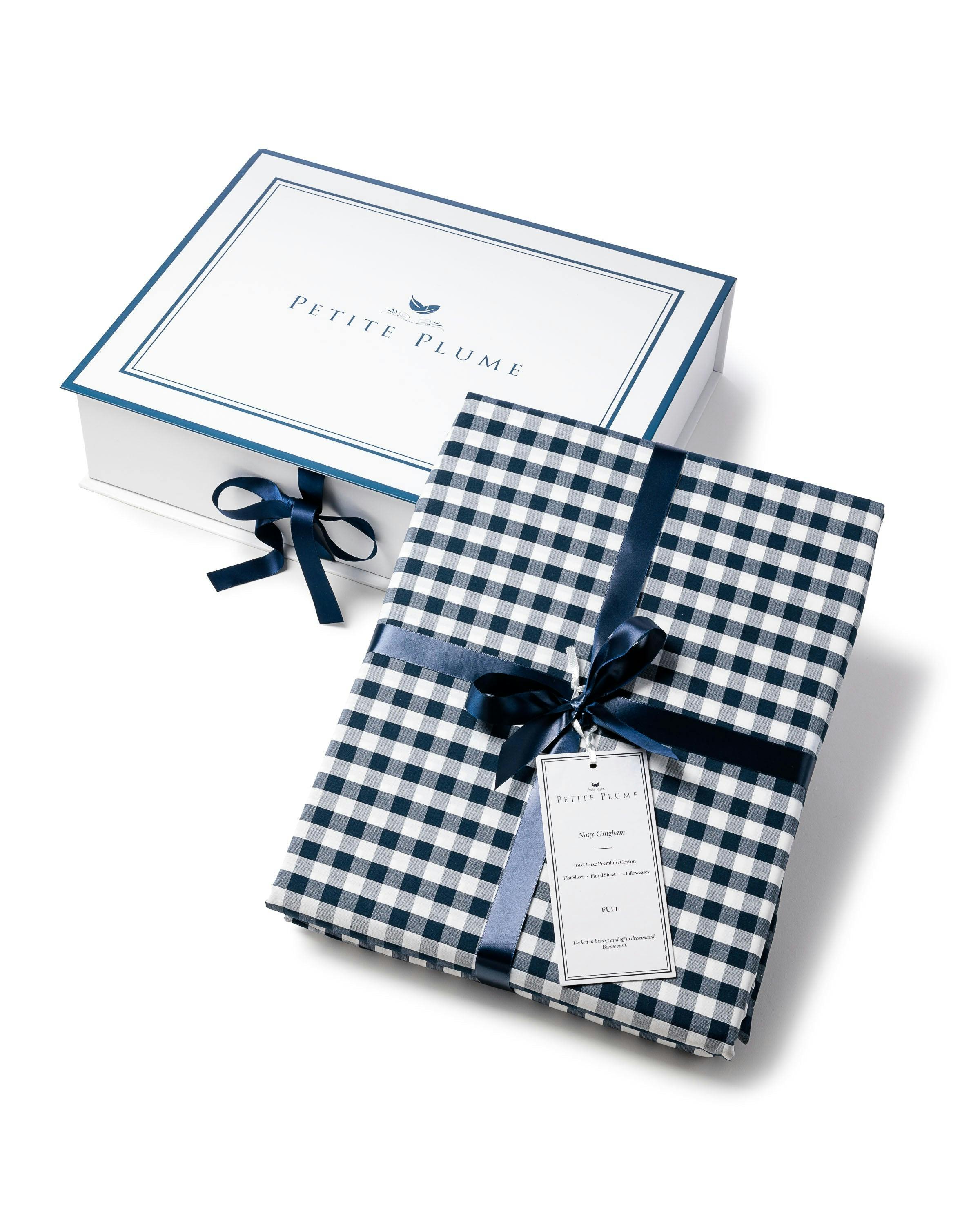 Luxe Premium Cotton Navy Gingham Crib Sheet