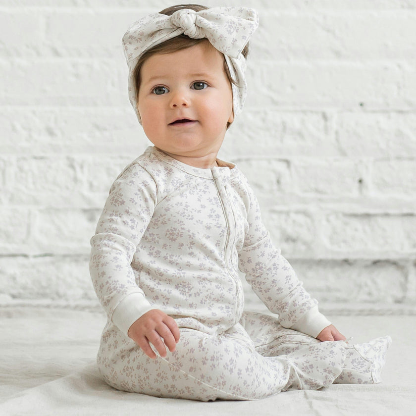 Peyton Zipper Sleeper Wave Stripe / Rain
