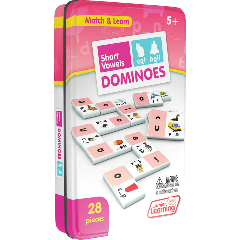 Short Vowels Dominoes for Ages 5+ Kindergarten Learning