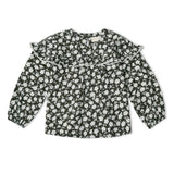 Organic Ruffle Cotton Blouse - Twilight Meadow