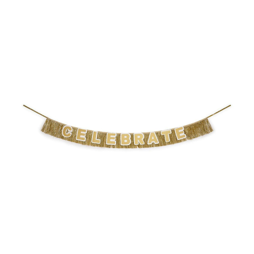 Customizable Gold Fringe Party Banner
