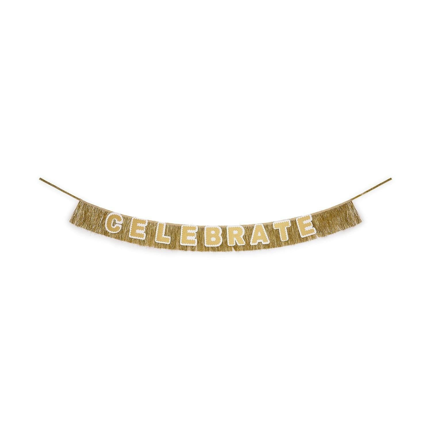 Customizable Gold Fringe Party Banner