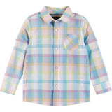 Plaid Buttondown  Two-Faced Shirt and Pants Set