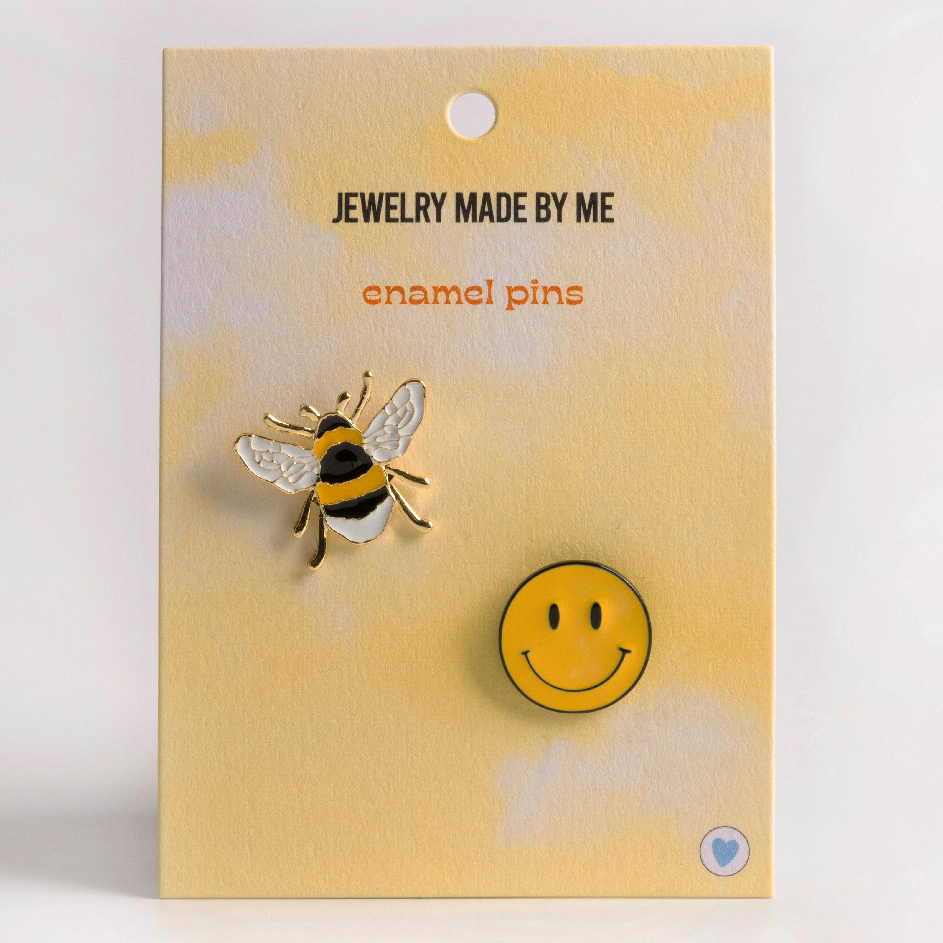 and Happy Face Enamel Pins 2 Pack