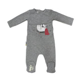 Little Hero Racoon Print Cotton Footie