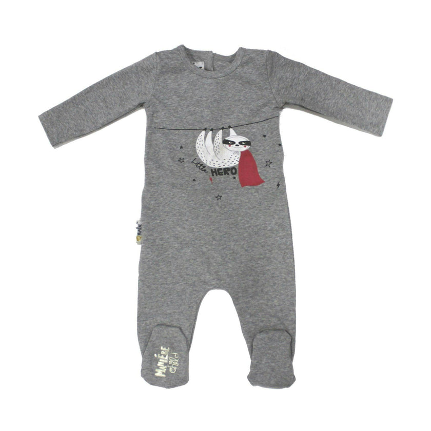 Little Hero Racoon Print Cotton Footie