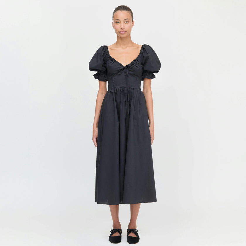 The Ophelia Dress - Black Cotton Voile