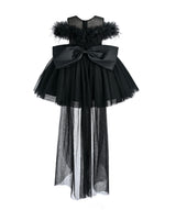 Black Feather Bow Dress