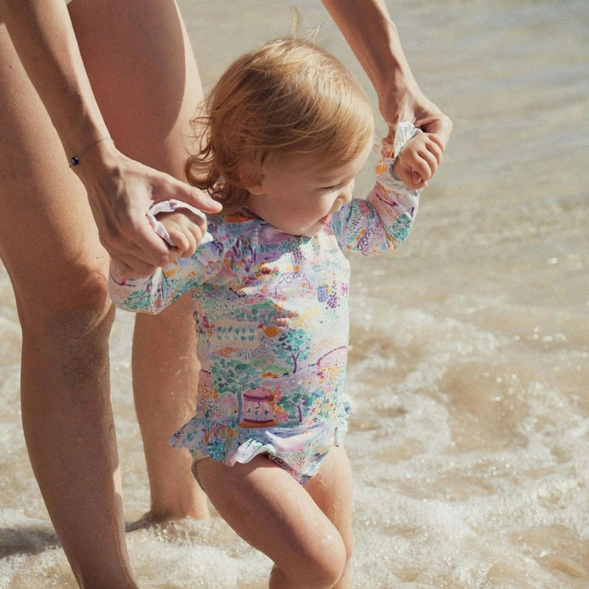 Long Sleeve One-Piece Swimsuit, Pink | BLOOM
