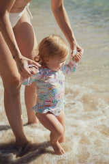 Long Sleeve One-Piece Swimsuit, Pink | BLOOM