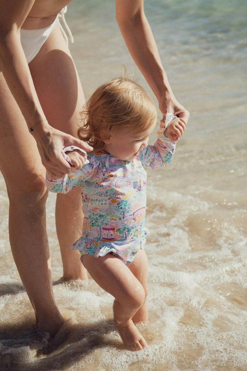 Long Sleeve One-Piece Swimsuit, Pink | BLOOM